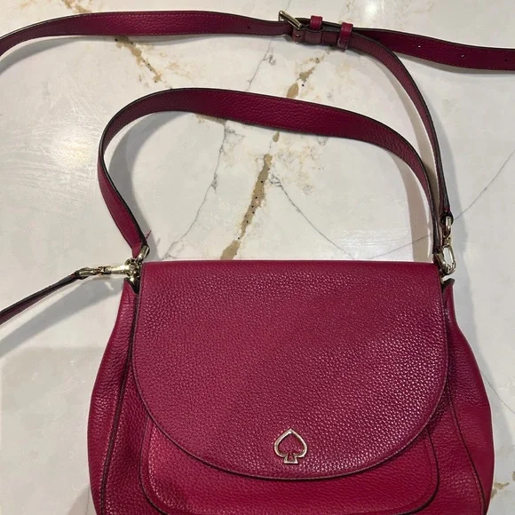 kate spade Pink Pebbled Leather Shoulder Bag with Branded Interior - Picture 3 of 6